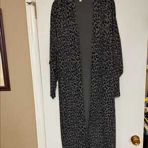 Terra & Sky 3x 24-26 animal print cardigan Duster sweater nwot